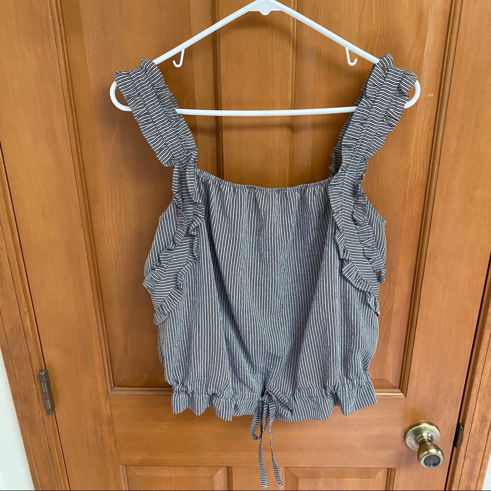 Hoity Toity Tops | Black and Grey Striped Tank